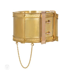 Antique oversized gold buckle bracelet