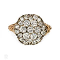 Antique pavé diamond cluster ring