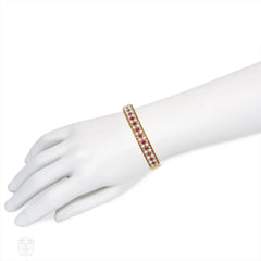 Antique pearl, ruby, and diamond bracelet