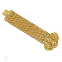 Antique pinchbeck and paste bracelet