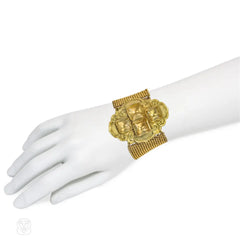 Antique pinchbeck and paste bracelet