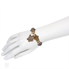 Antique quartz padlock bracelet, Scotland