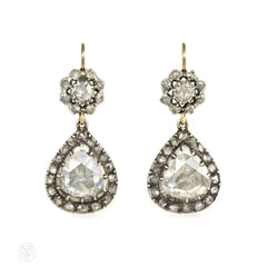 Antique rose cut diamond earrings