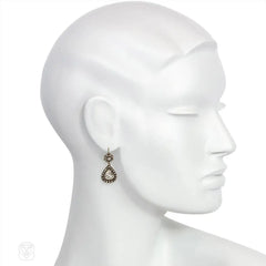 Antique rose cut diamond earrings