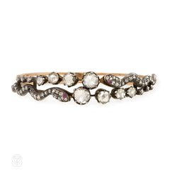 Antique rose-cut diamond serpent bracelet