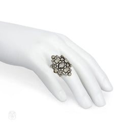 Antique rose-diamond plaque ring