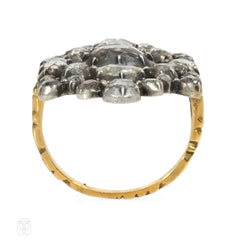 Antique rose-diamond plaque ring