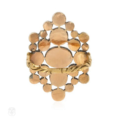 Antique rose-diamond plaque ring