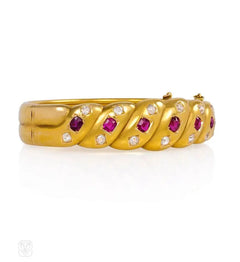 Antique ruby and diamond bracelet