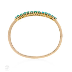 Antique Russian turquoise and diamond bangle