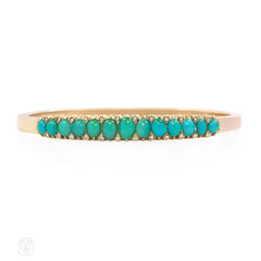 Antique Russian turquoise and diamond bangle