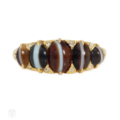 Antique sardonyx and diamond ring