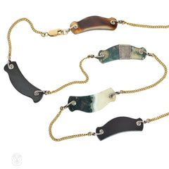 Antique Scottish agate specimen necklace