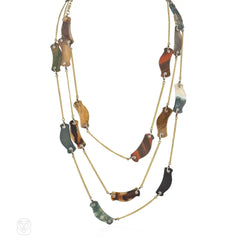 Antique Scottish agate specimen necklace