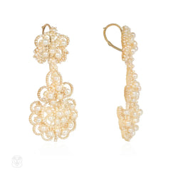 Antique seed pearl chandelier earrings