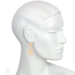 Antique seed pearl chandelier earrings