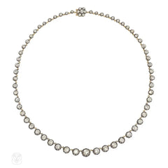 Antique style diamond rivière necklace