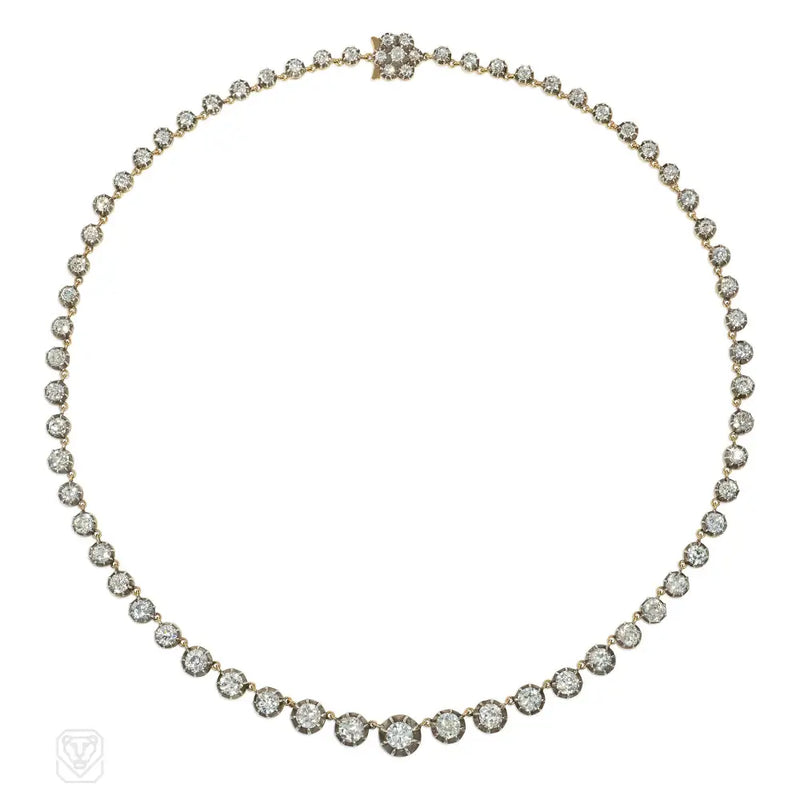 Antique Style Diamond Rivière Necklace