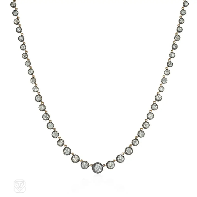 Antique Style Graduated Diamond Rivière Necklace