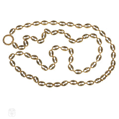 Antique Swiss enamel nautical chain necklace