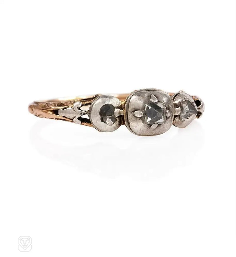 Antique Three - Stone Diamond Ring