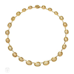 Antique topaz rivière necklace