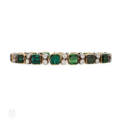 Antique tourmaline and diamond bracelet