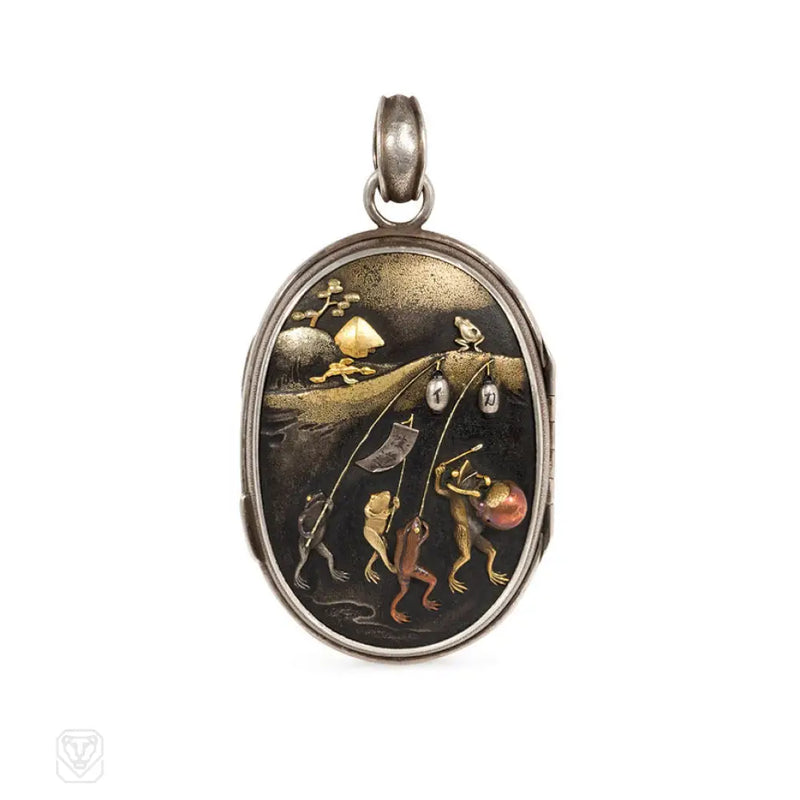 Antique Two - Sided Shakudo Locket