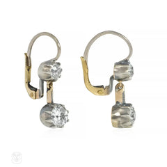 Antique two-stone diamond dormeuse earrings