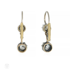 Antique two-stone diamond dormeuse earrings