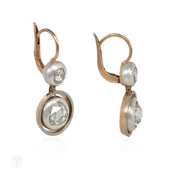 Antique two-stone rose diamond earrings