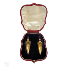Antique urn earrings with open work handles