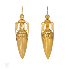 Antique urn earrings with open work handles