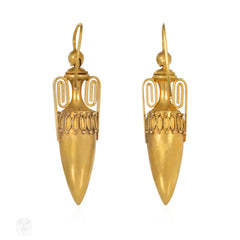 Antique urn earrings with open work handles