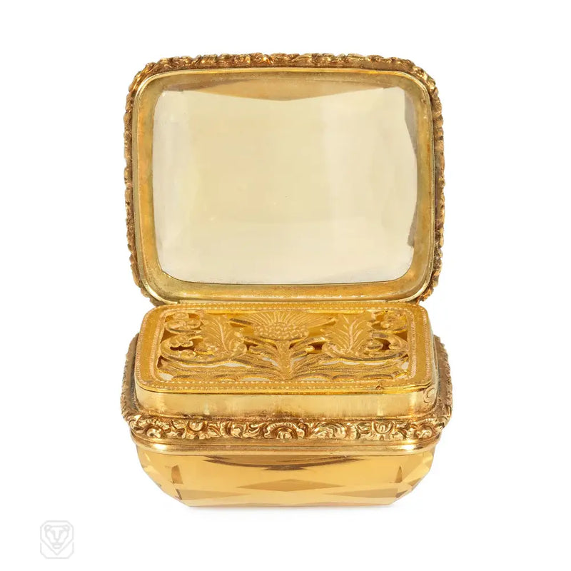 Antique vinaigrette with custom Hermès case