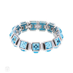 Aquamarine Swarovski crystal bracelet