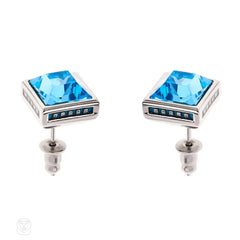 Aquamarine Swarovski crystal stud earrings