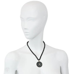 Art Deco black enamel and diamond necklace
