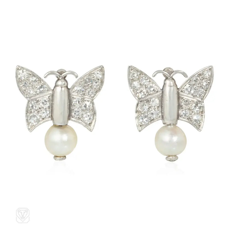 Art Deco butterfly earrings
