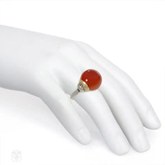 Art Deco carnelian ring, Sasportas