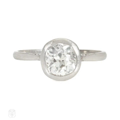 Art Deco collet set diamond and platinum ring