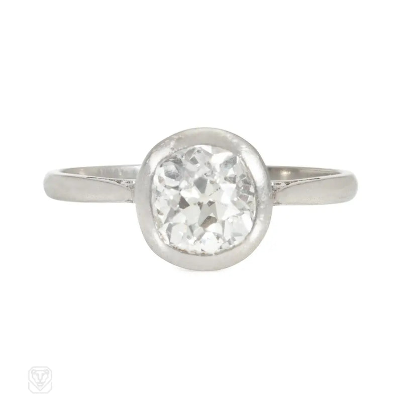 Art Deco collet set diamond and platinum ring