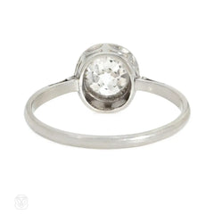 Art Deco collet set diamond and platinum ring