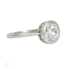 Art Deco collet set diamond and platinum ring
