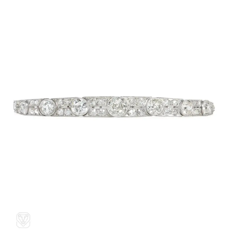 Art Deco collet-set segmented line bracelet