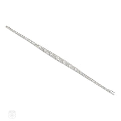 Art Deco collet-set segmented line bracelet