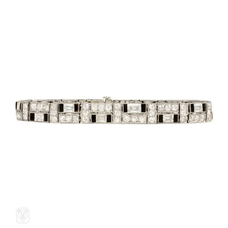 Art Deco Diamond And Onyx Bracelet Udall & Ballou