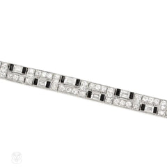 Art Deco diamond and onyx bracelet, Udall & Ballou