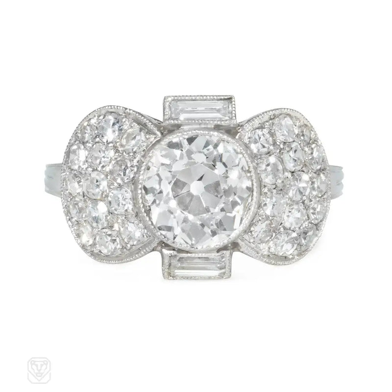 Art Deco Diamond And Platinum Bowtie Ring