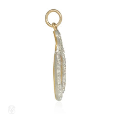 Art Deco diamond and platinum wishbone charm